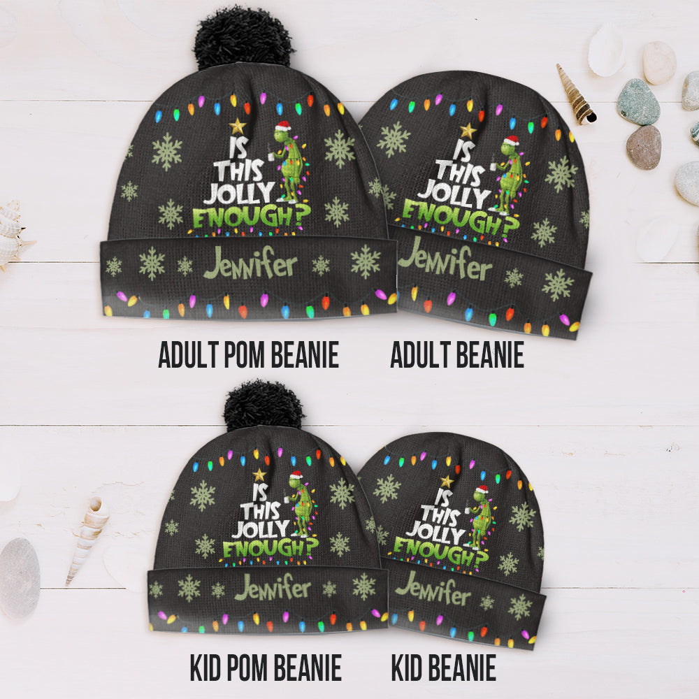 Personalized Christmas Beanie Hat with Custom Name - Cozy Gift Idea Beanie Hat GradoCreations