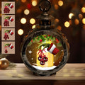 Personalized Christmas Family Lantern with Light Gift Idea Round Lantern With Light GradoCreations