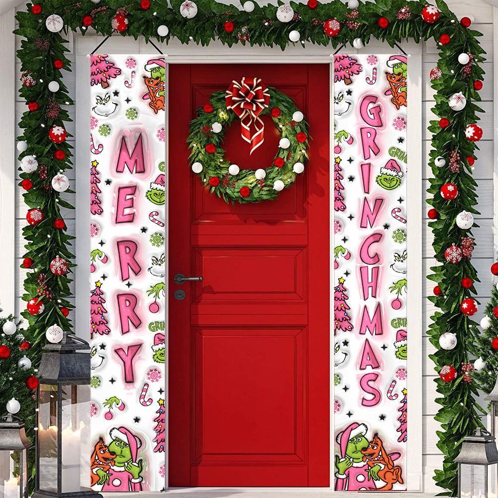 Personalized Merry Grinchmas Porch Sign Christmas Decor Porch Sign GradoCreations
