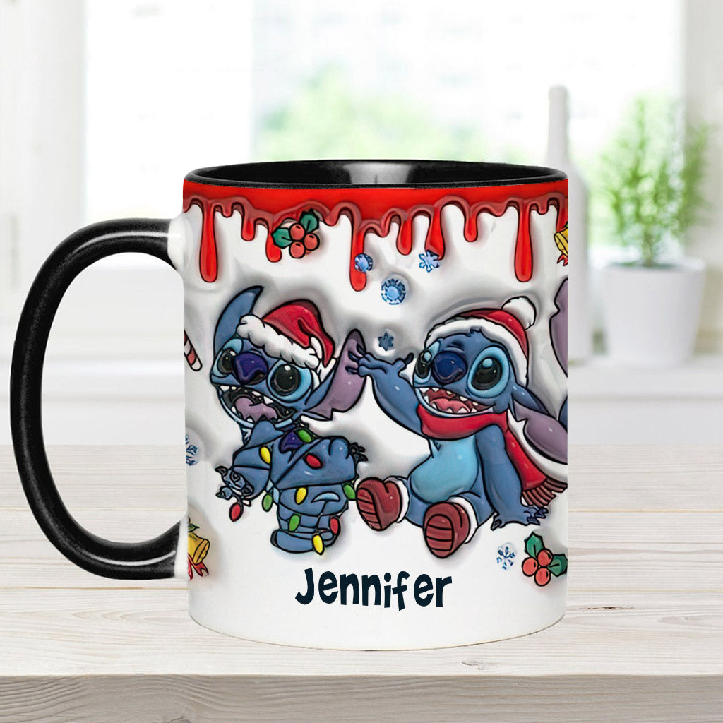 Personalized Christmas Accent Mug with Ohana Design for Mom Accent Mug GradoCreations
