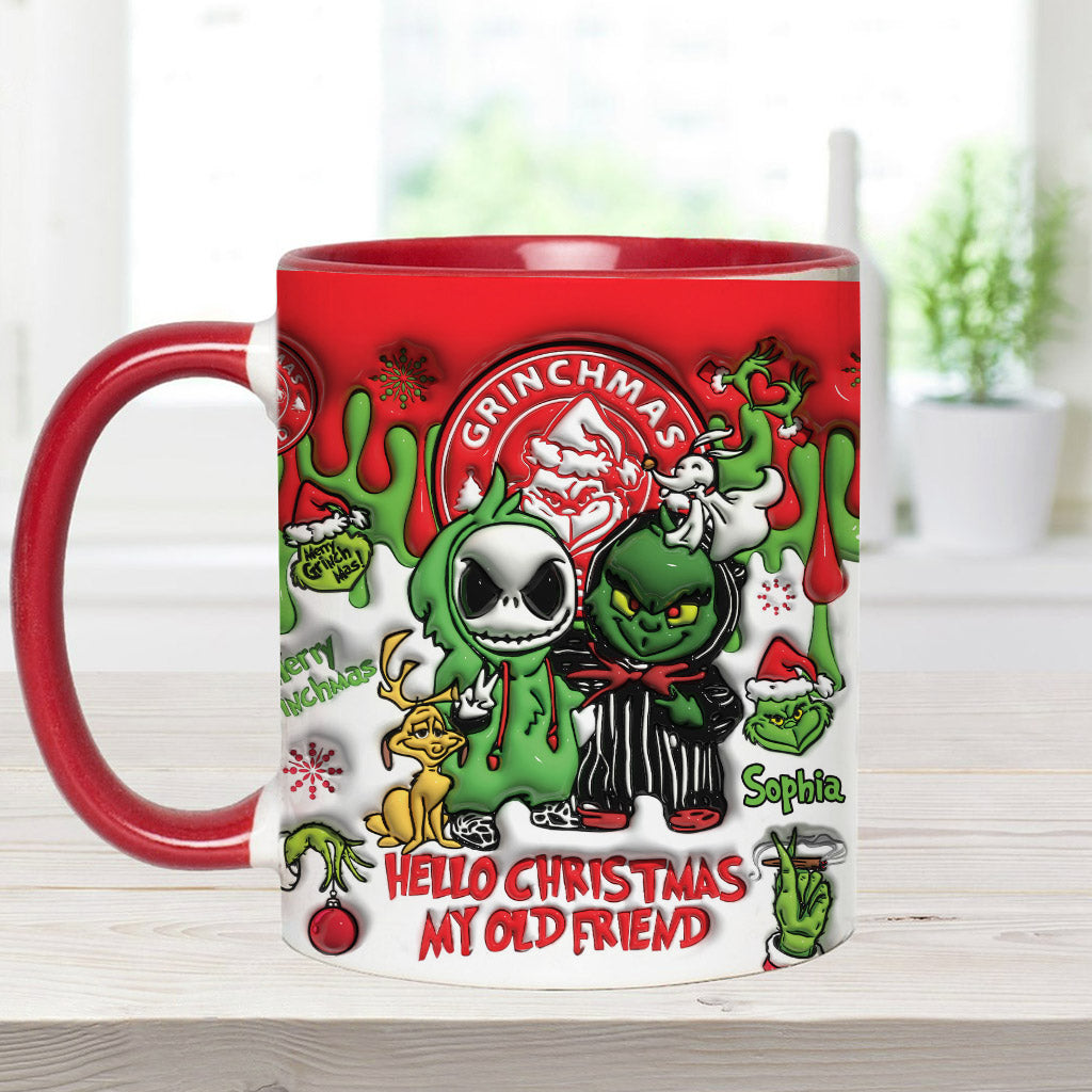 Personalized Grinch Accent Mug Custom Name Christmas Gift Accent Mug GradoCreations