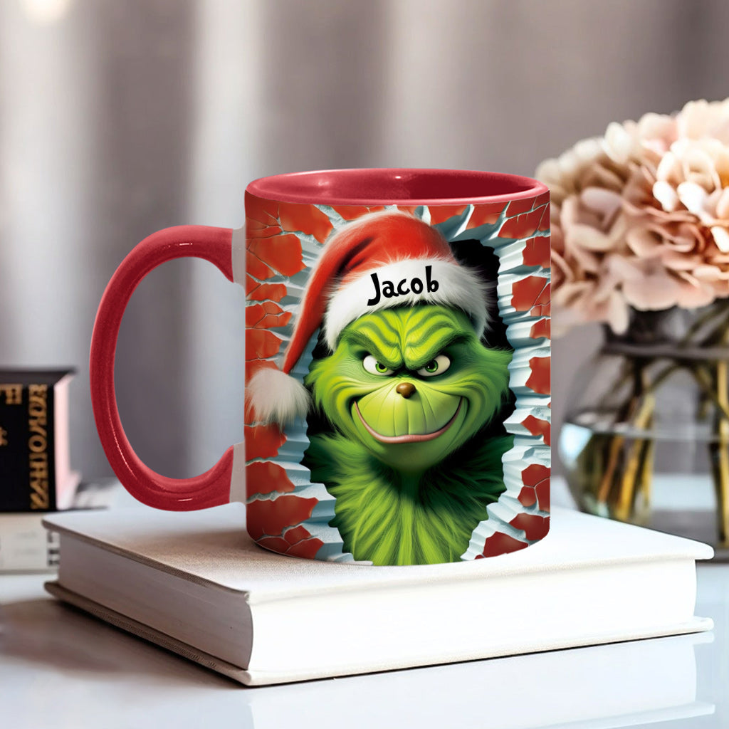 Personalized Grinch Accent Mug Custom Name Birthday Gift Accent Mug GradoCreations