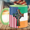 Personalized Irish-American Celtic Cross Accent Mug Gift GradoCreations
