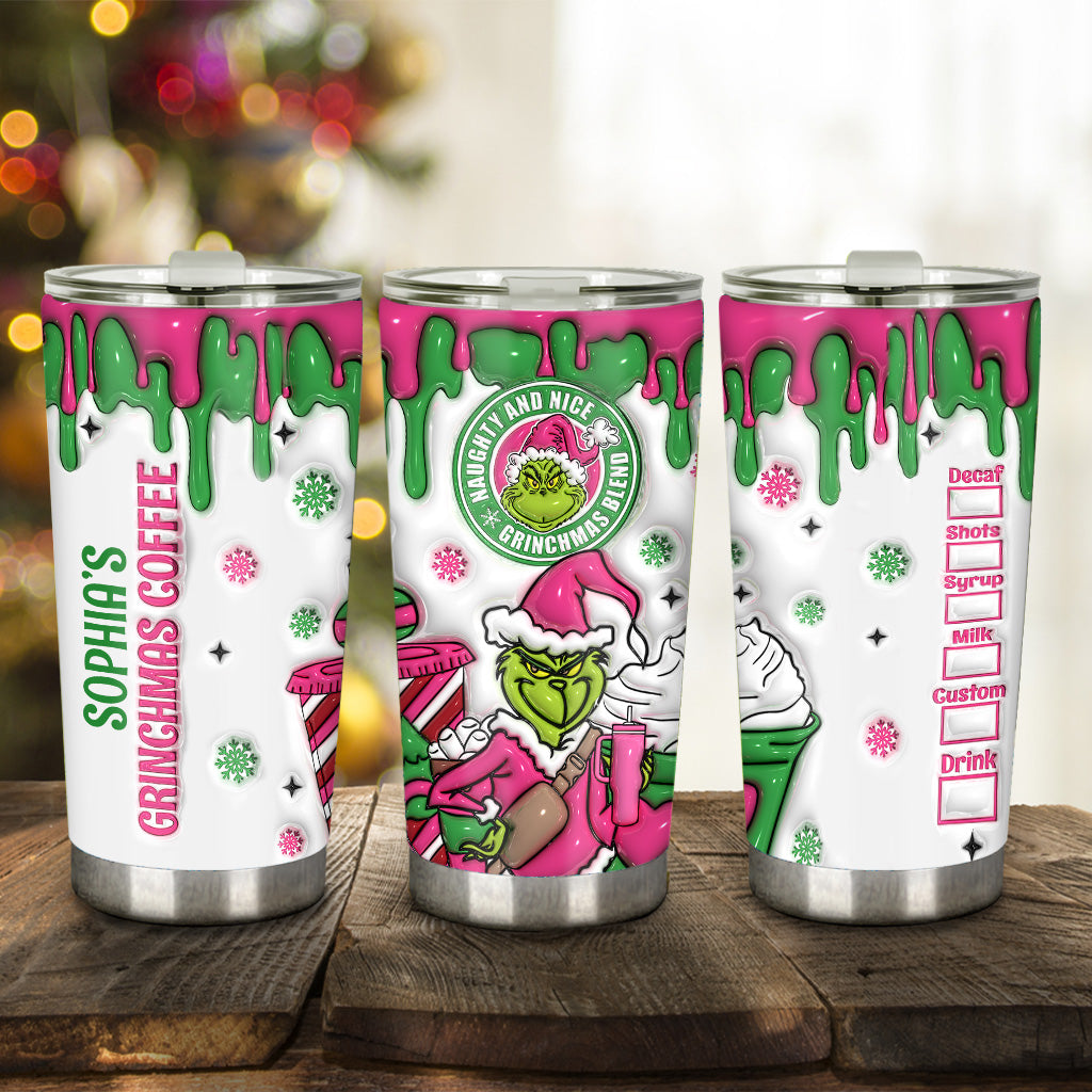 Personalized Grinchmas Tumbler Custom Name Christmas Gift Tumbler GradoCreations