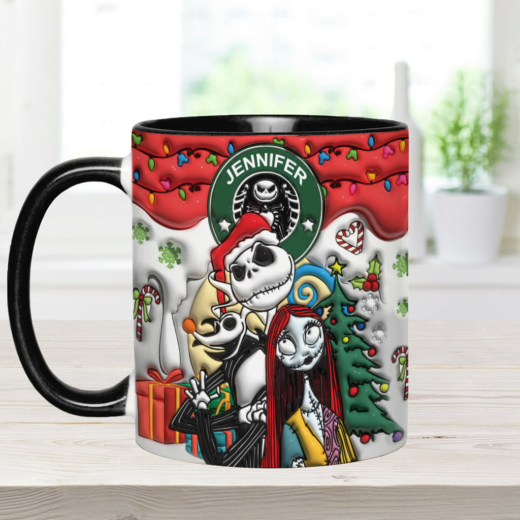 Personalized Nightmare Accent Mug Custom Name Gift for Halloween Accent Mug GradoCreations