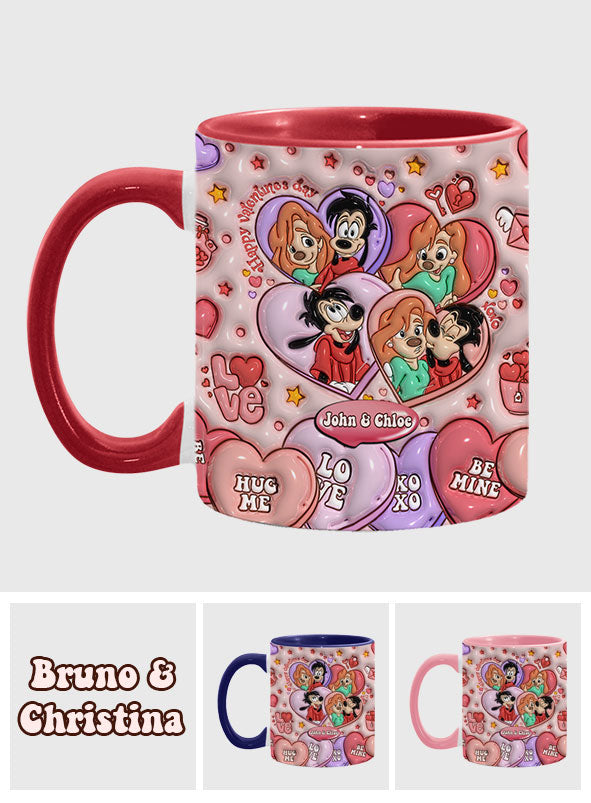 Personalized Valentine’s Day Accent Mug Custom Name Gift for Couple Accent Mug GradoCreations