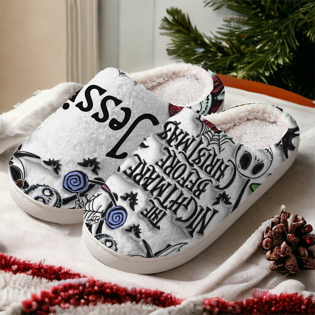 Personalized Nightmare Slippers Cozy Custom Design Gift Slippers GradoCreations