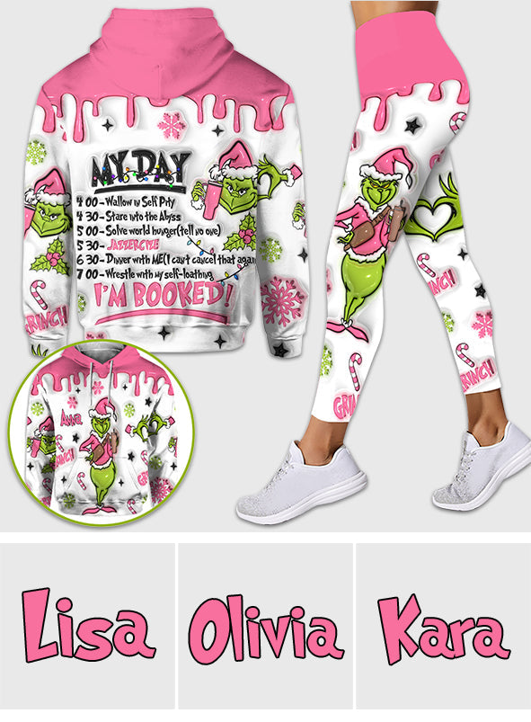 Personalized Christmas Grinch Hoodie and Leggings Set Gift Hoodie & Leggings GradoCreations