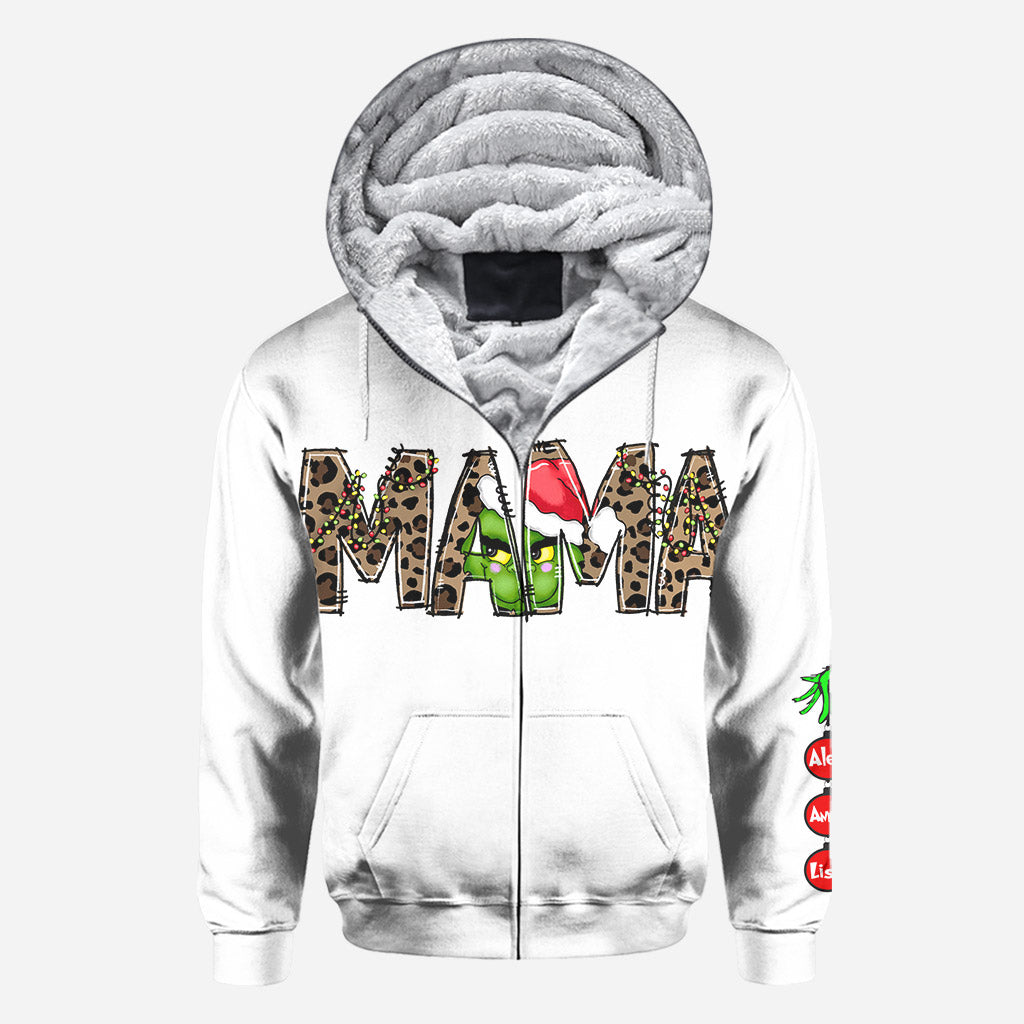 Personalized Christmas Hoodie for Mom with Grinch Design All Over Shirt GradoCreations