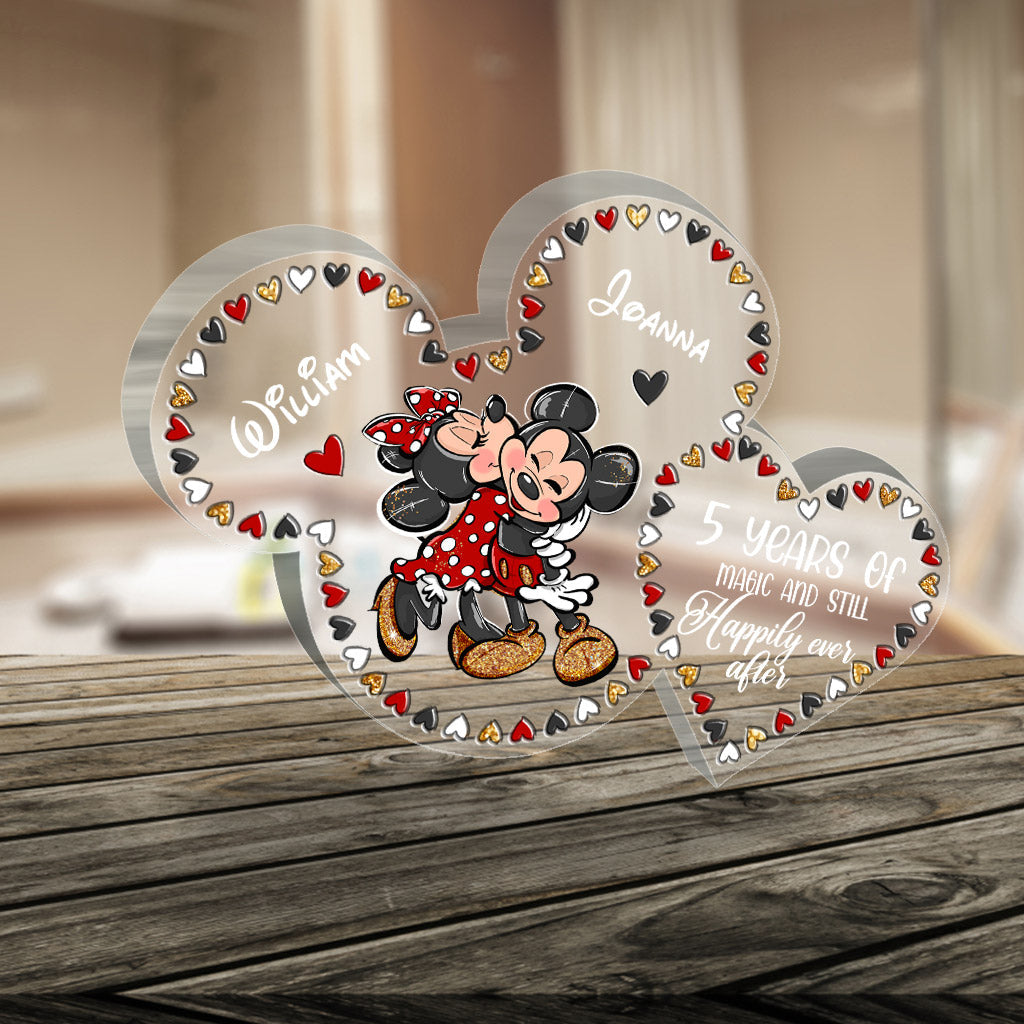 Personalized Couple Mouse Acrylic Plaque Custom Gift for Anniversary Custom Shaped Acrylic Plaque GradoCreations