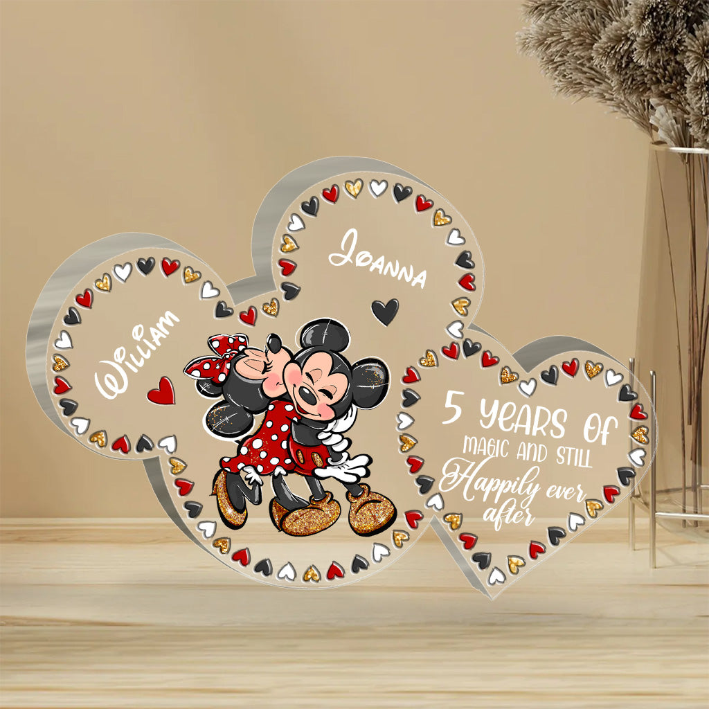 Personalized Couple Mouse Acrylic Plaque Custom Gift for Anniversary Custom Shaped Acrylic Plaque GradoCreations