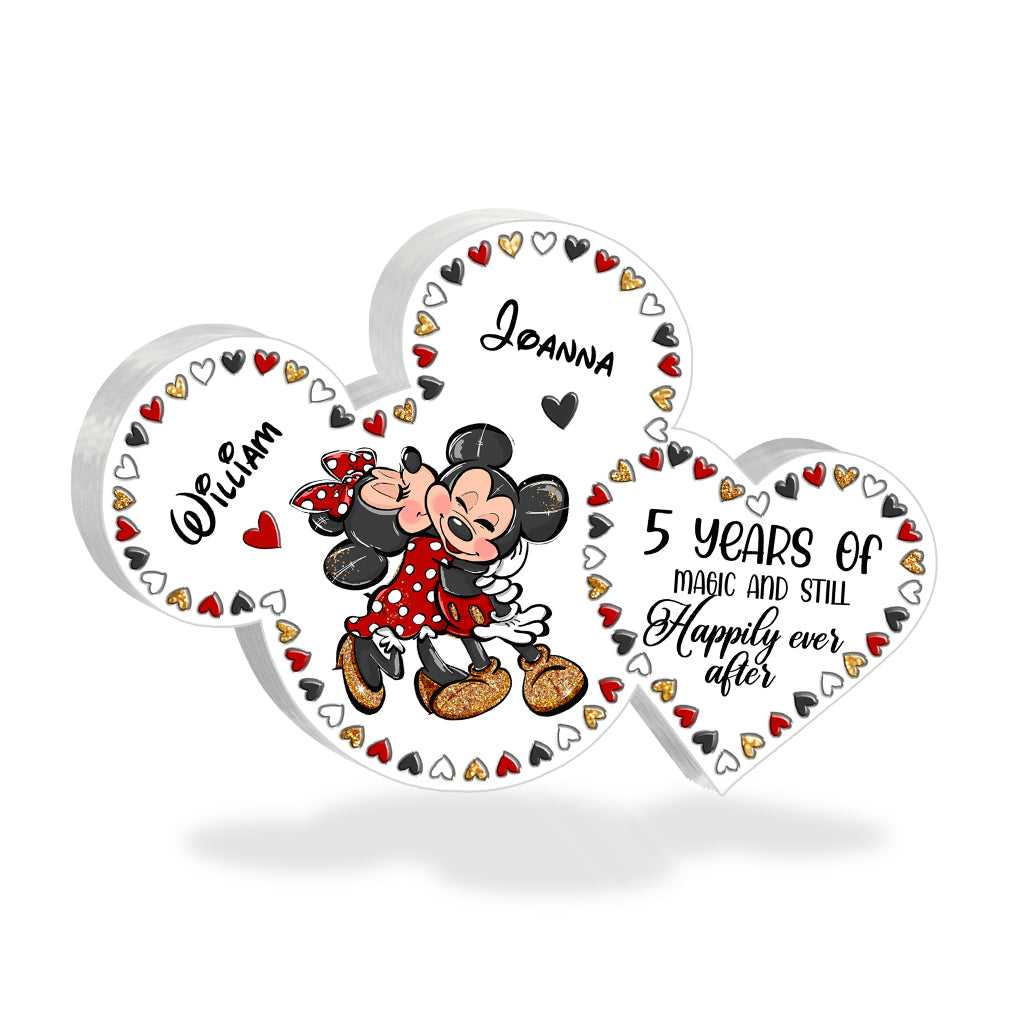 Personalized Couple Mouse Acrylic Plaque Custom Gift for Anniversary Custom Shaped Acrylic Plaque GradoCreations
