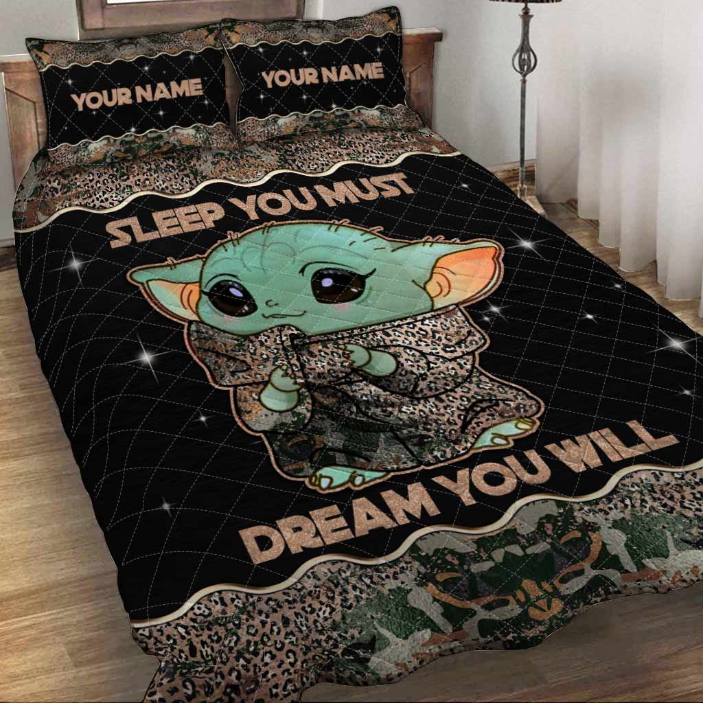 Personalized Sleep You Must Quilt Set Custom Name Gift Quilt Set GradoCreations