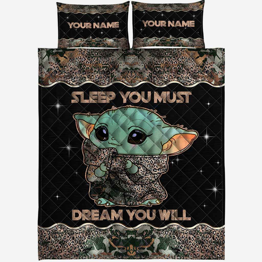 Personalized Sleep You Must Quilt Set Custom Name Gift Quilt Set GradoCreations