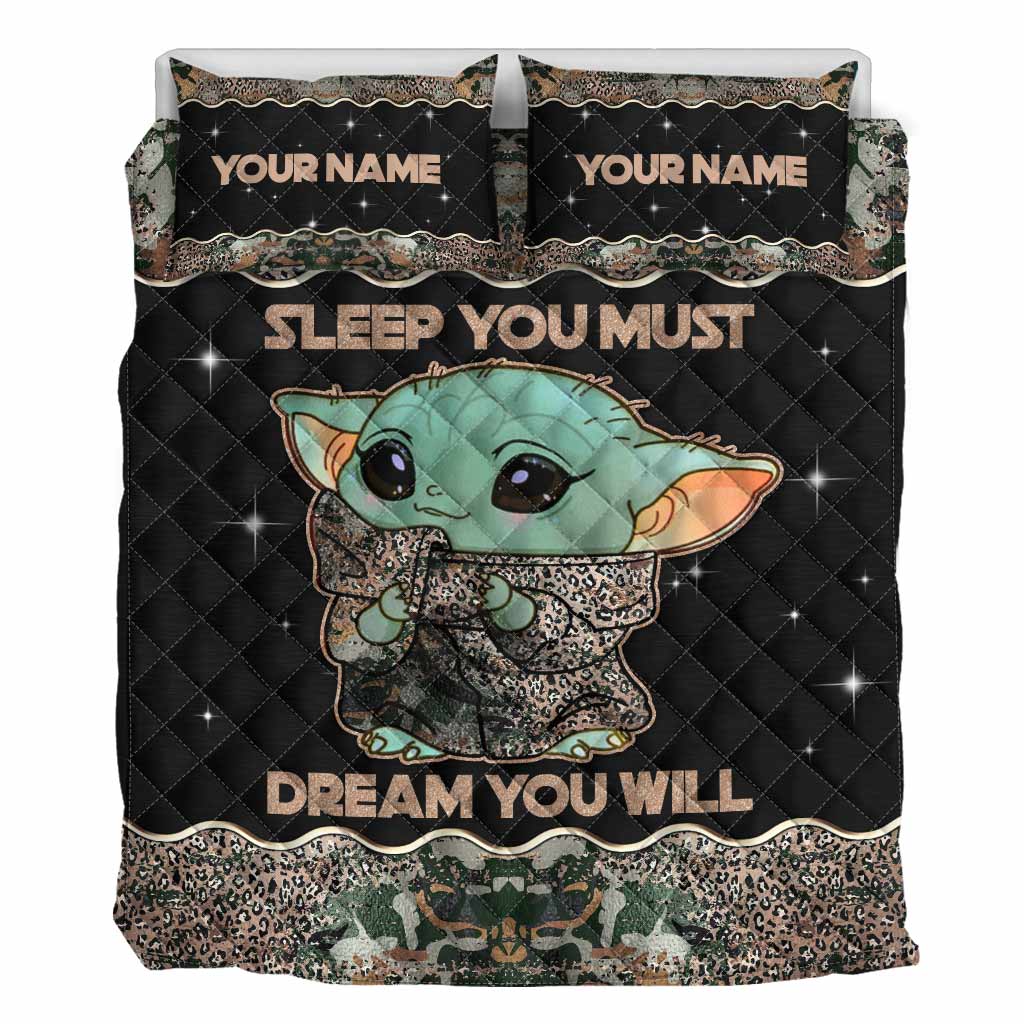 Personalized Sleep You Must Quilt Set Custom Name Gift Quilt Set GradoCreations