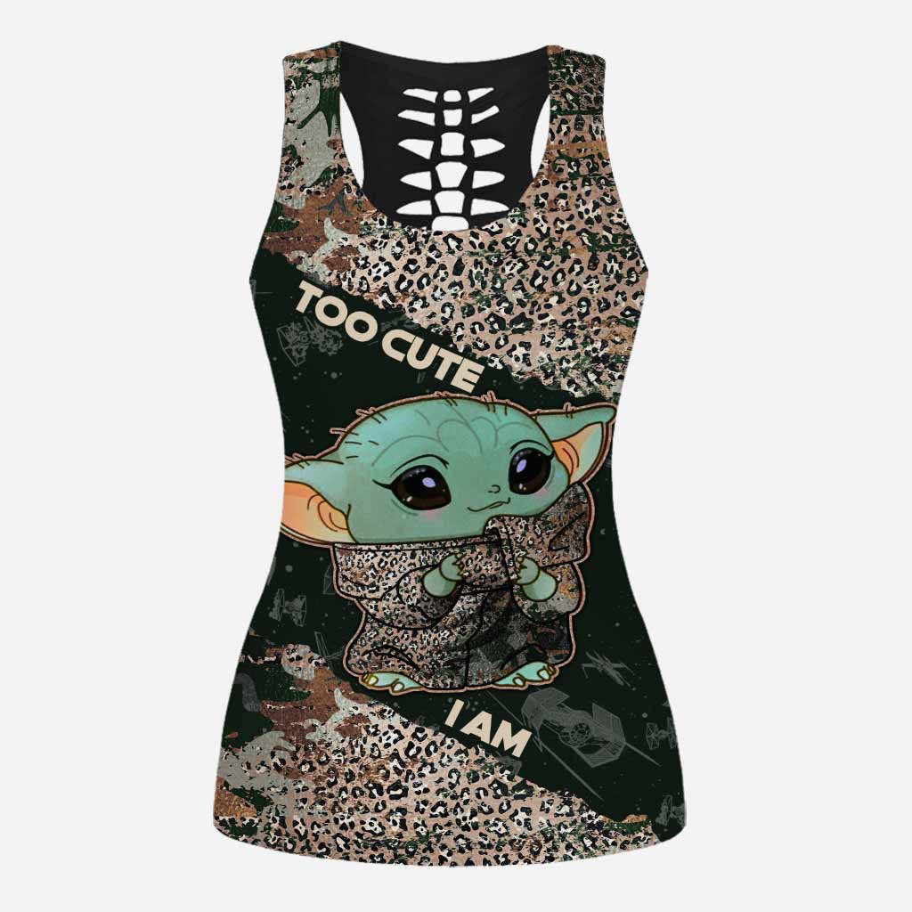 Personalized Hollow Tank Top & Leggings Set for Kids - Too Cute I Am Hollow Tank & Leggings GradoCreations