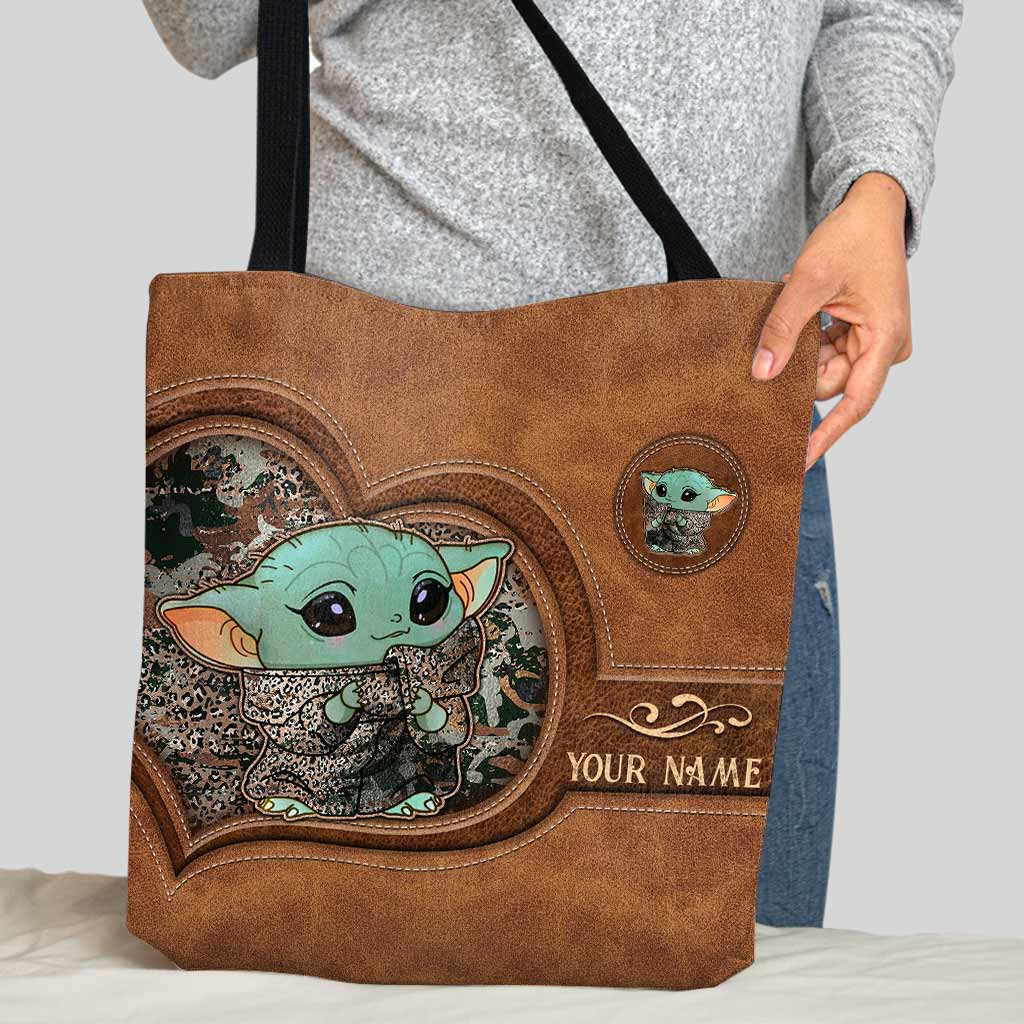 Personalized Leather Tote Bag Custom Name Cute Character Gift Tote Bag GradoCreations
