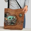 Personalized Leather Tote Bag Custom Name Cute Character Gift Tote Bag GradoCreations