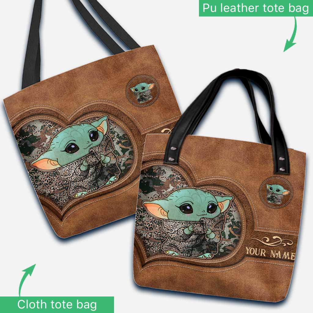 Personalized Leather Tote Bag Custom Name Cute Character Gift Tote Bag GradoCreations