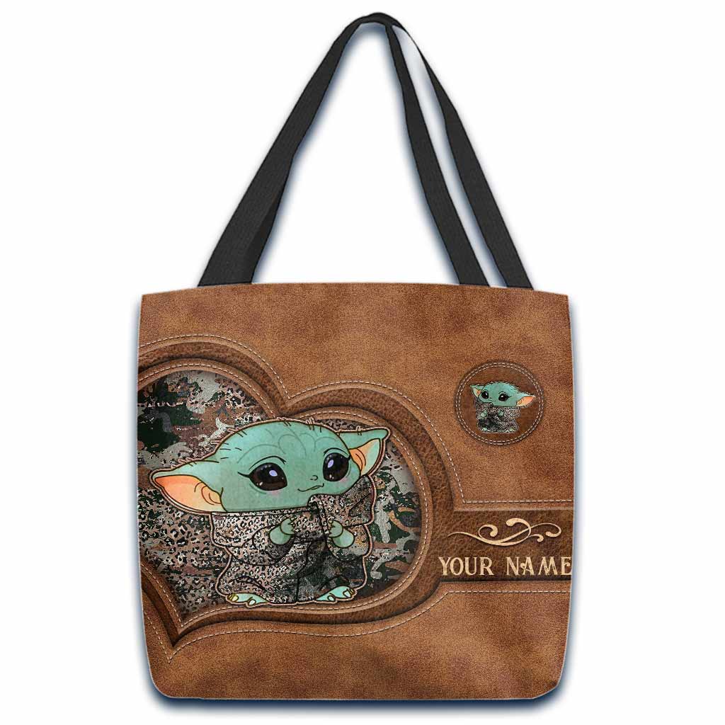 Personalized Leather Tote Bag Custom Name Cute Character Gift Tote Bag GradoCreations