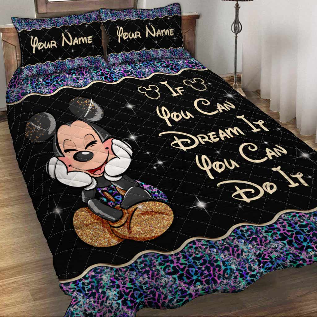 Personalized Mouse Quilt Set Custom Name Gift for Kids Quilt Set GradoCreations