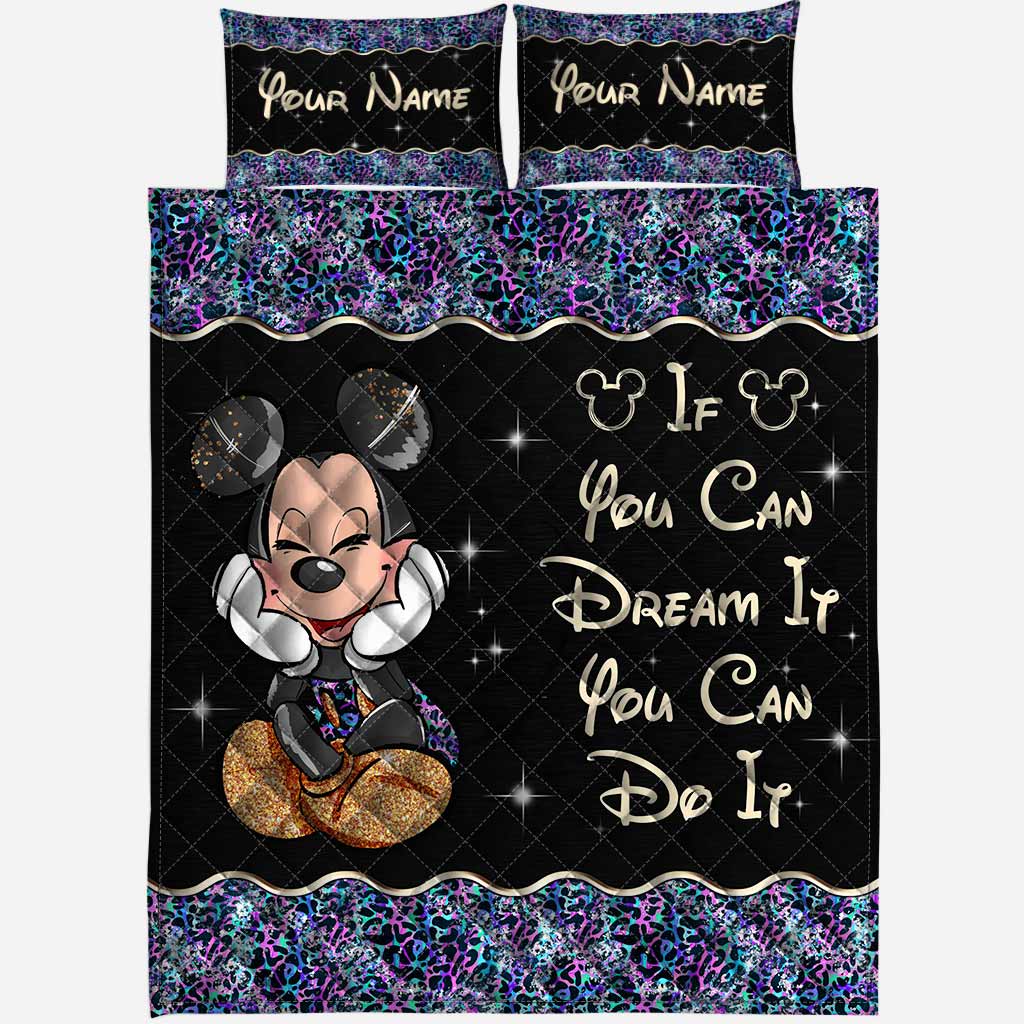 Personalized Mouse Quilt Set Custom Name Gift for Kids Quilt Set GradoCreations