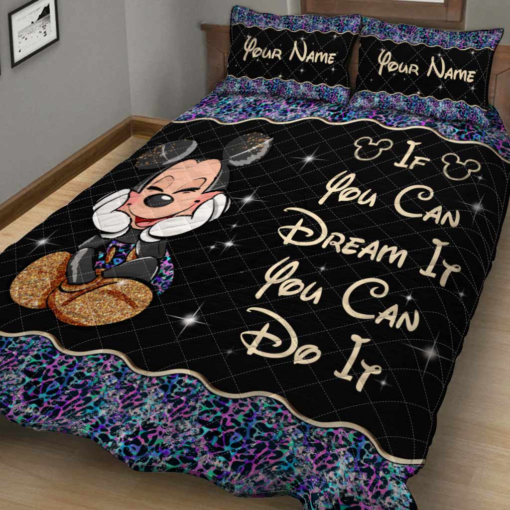 Personalized Mouse Quilt Set Custom Name Gift for Kids Quilt Set GradoCreations