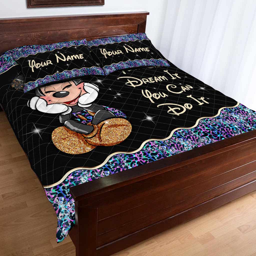 Personalized Mouse Quilt Set Custom Name Gift for Kids Quilt Set GradoCreations