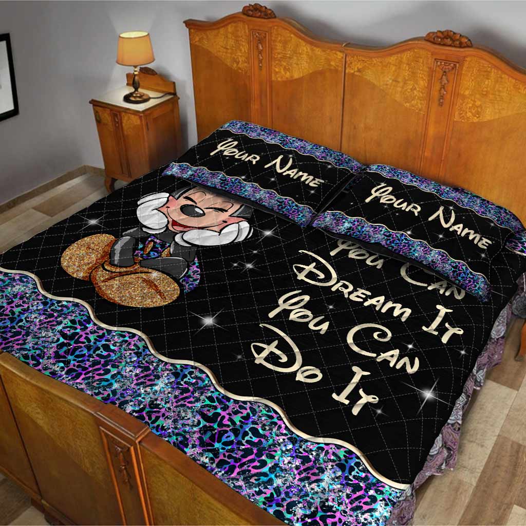 Personalized Mouse Quilt Set Custom Name Gift for Kids Quilt Set GradoCreations