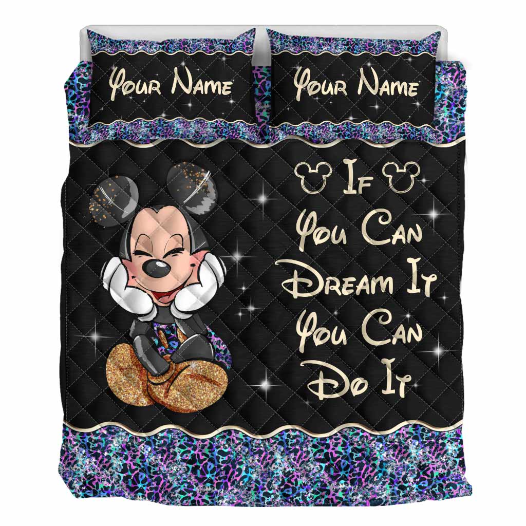 Personalized Mouse Quilt Set Custom Name Gift for Kids Quilt Set GradoCreations