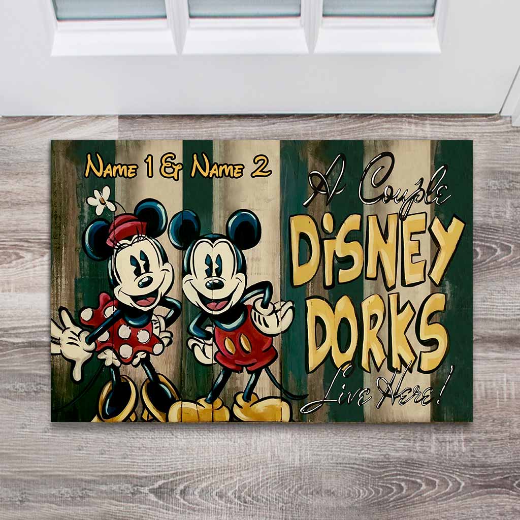 Personalized Disney Couple Doormat Custom Name Gift Doormat GradoCreations