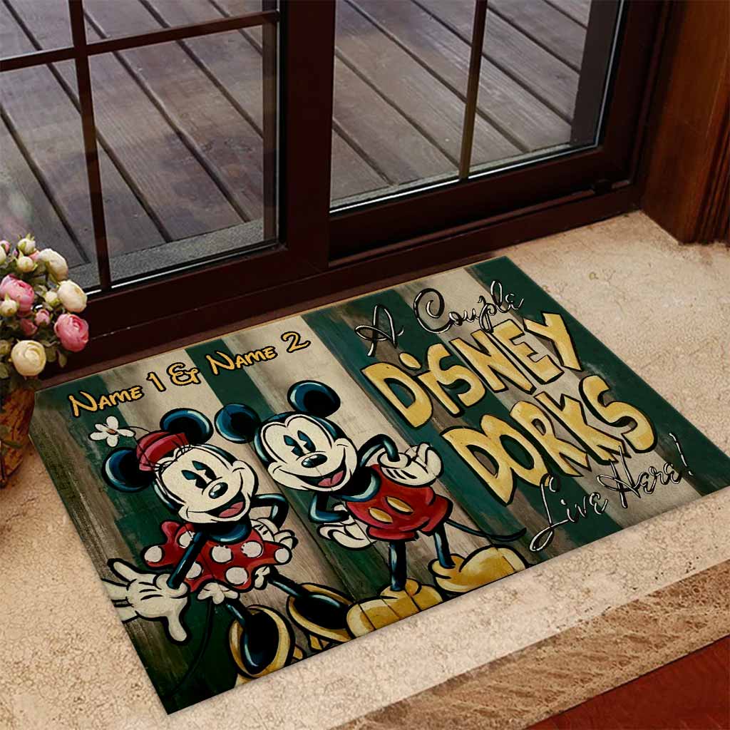 Personalized Disney Couple Doormat Custom Name Gift Doormat GradoCreations