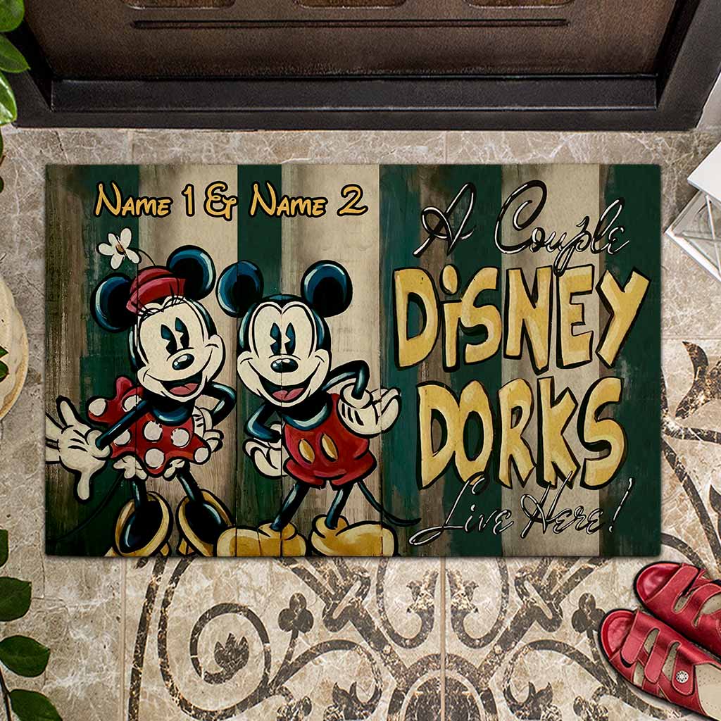 Personalized Disney Couple Doormat Custom Name Gift Doormat GradoCreations