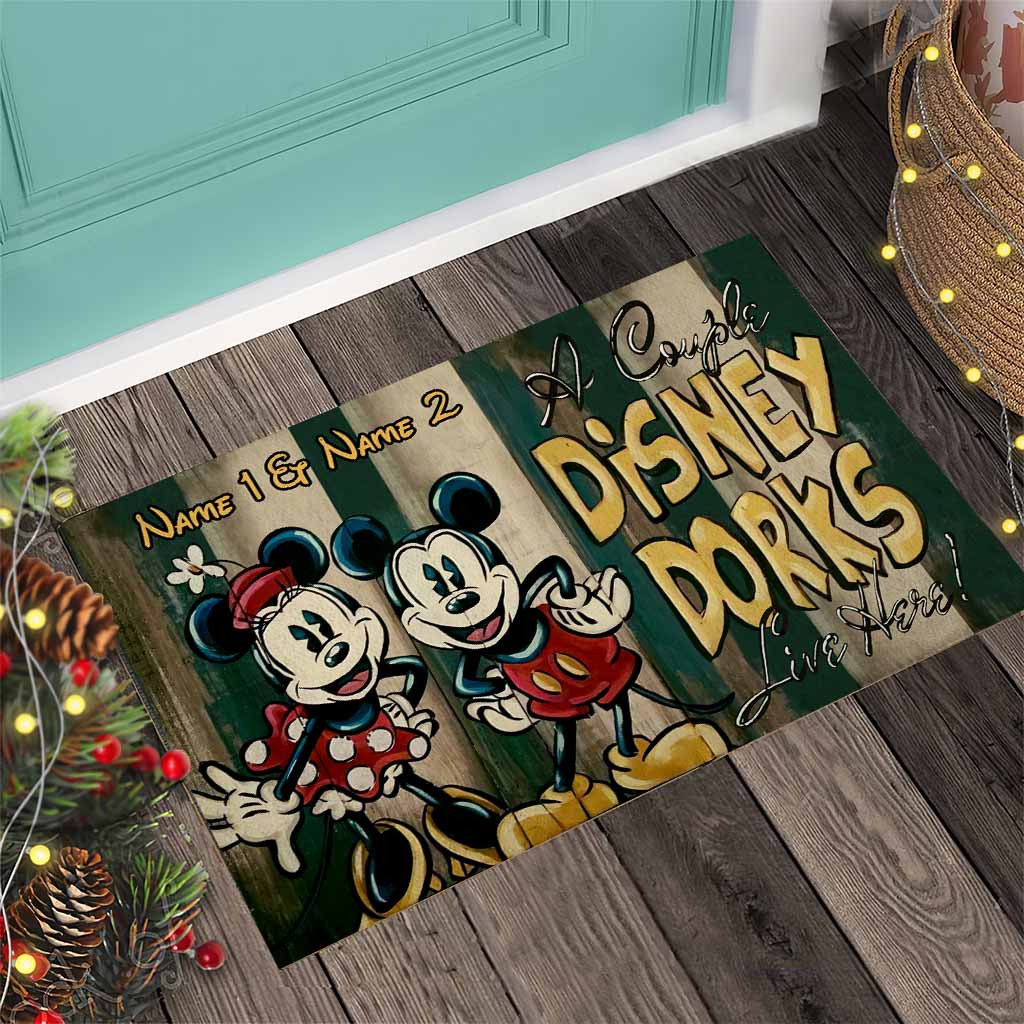 Personalized Disney Couple Doormat Custom Name Gift Doormat GradoCreations