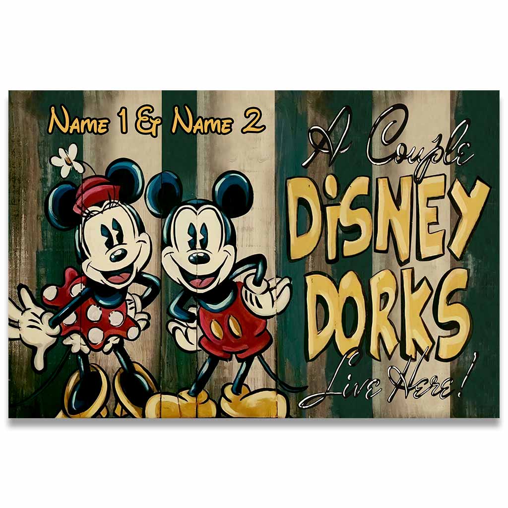 Personalized Disney Couple Doormat Custom Name Gift Doormat GradoCreations