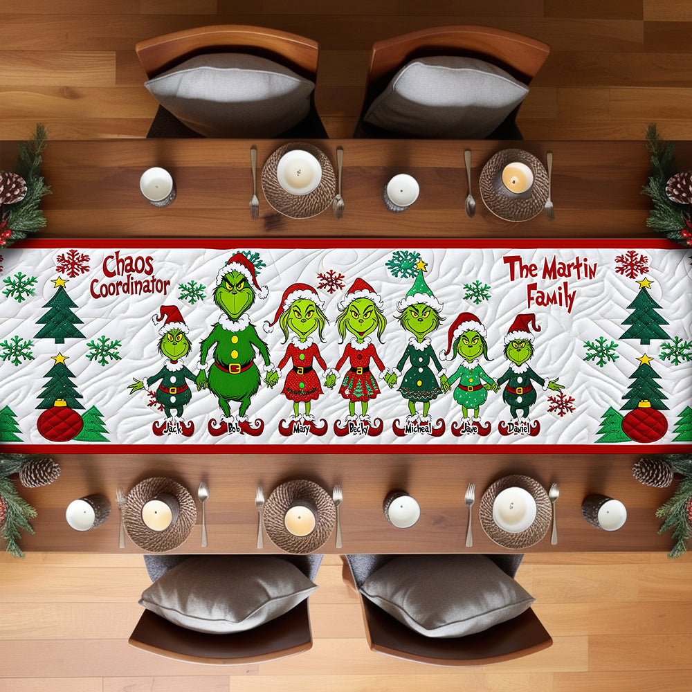 Personalized Christmas Table Runner Unique Family Decor Gift Table Runner GradoCreations