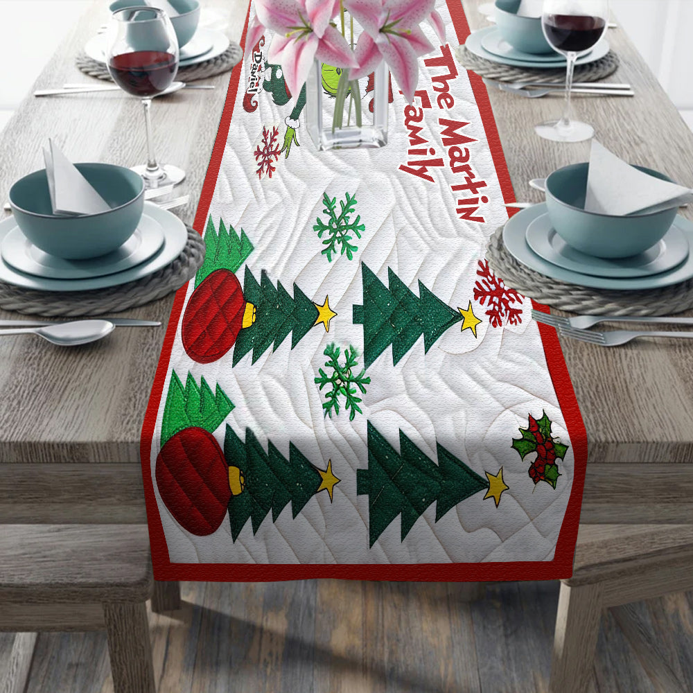 Personalized Christmas Table Runner Unique Family Decor Gift Table Runner GradoCreations