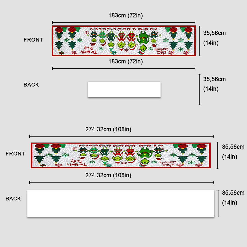 Personalized Christmas Table Runner Unique Family Decor Gift Table Runner GradoCreations