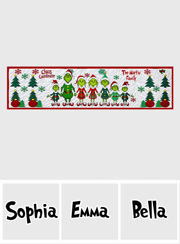 Personalized Christmas Table Runner Unique Family Decor Gift Table Runner GradoCreations