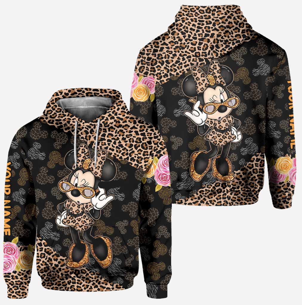 Personalized Leopard Print Hoodie & Leggings Set for Women Hoodie & Leggings GradoCreations