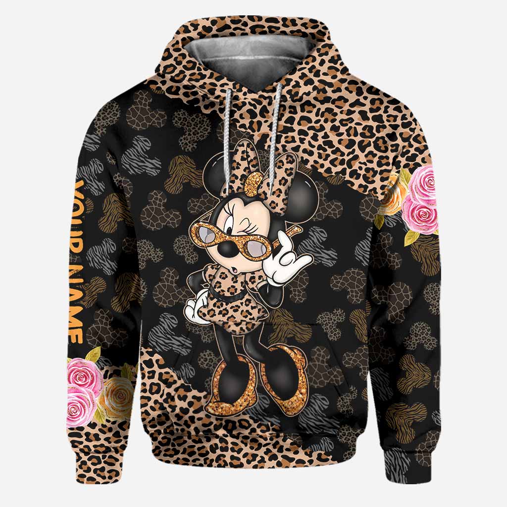 Personalized Leopard Print Hoodie & Leggings Set for Women Hoodie & Leggings GradoCreations