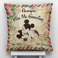 Personalized Always Kiss Me Goodnight Mouse Pillow Custom Name Gift for Couples Throw Pillow GradoCreations
