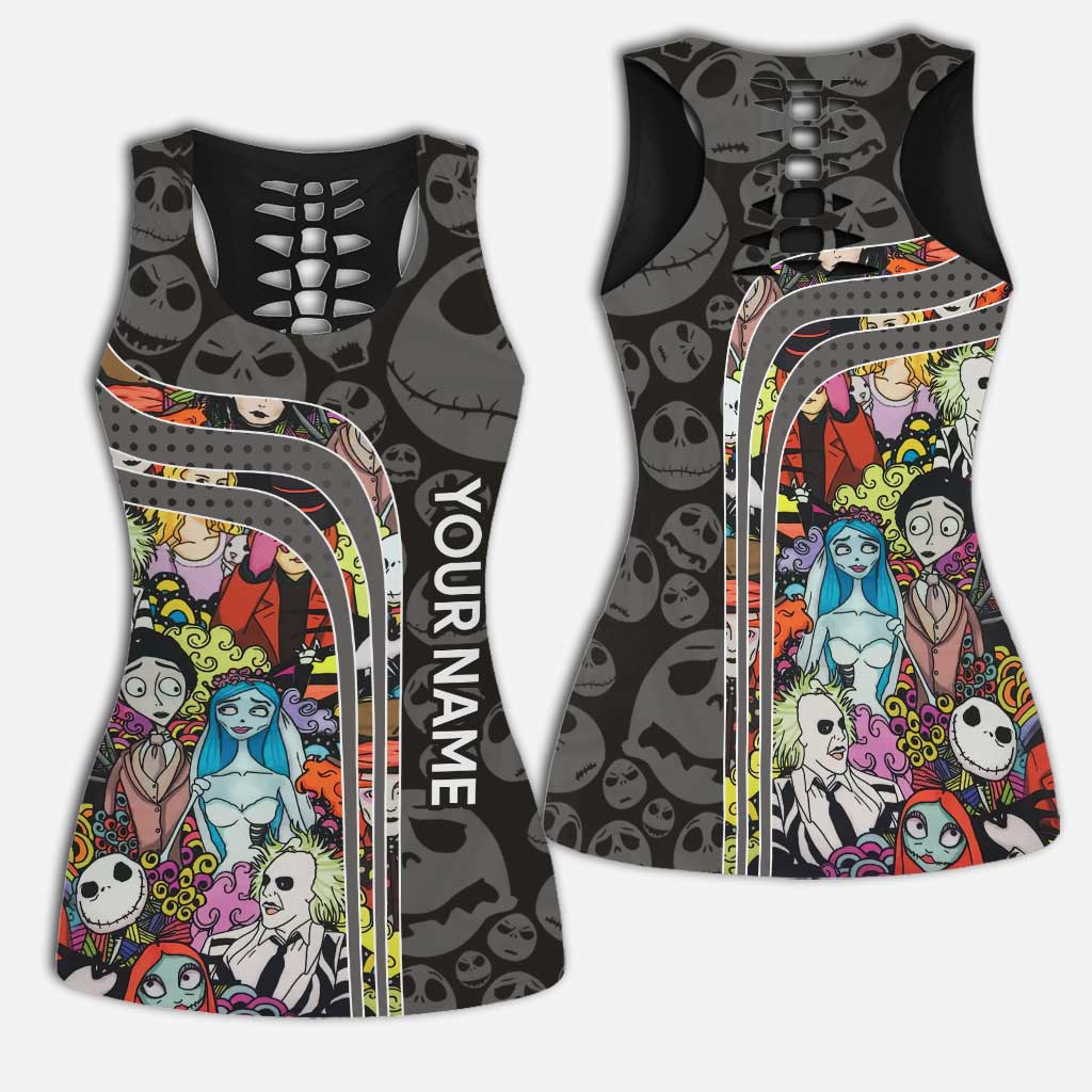 Personalized Nightmare Hollow Tank Top and Leggings for Women | Custom Name Activewear Hollow Tank & Leggings GradoCreations