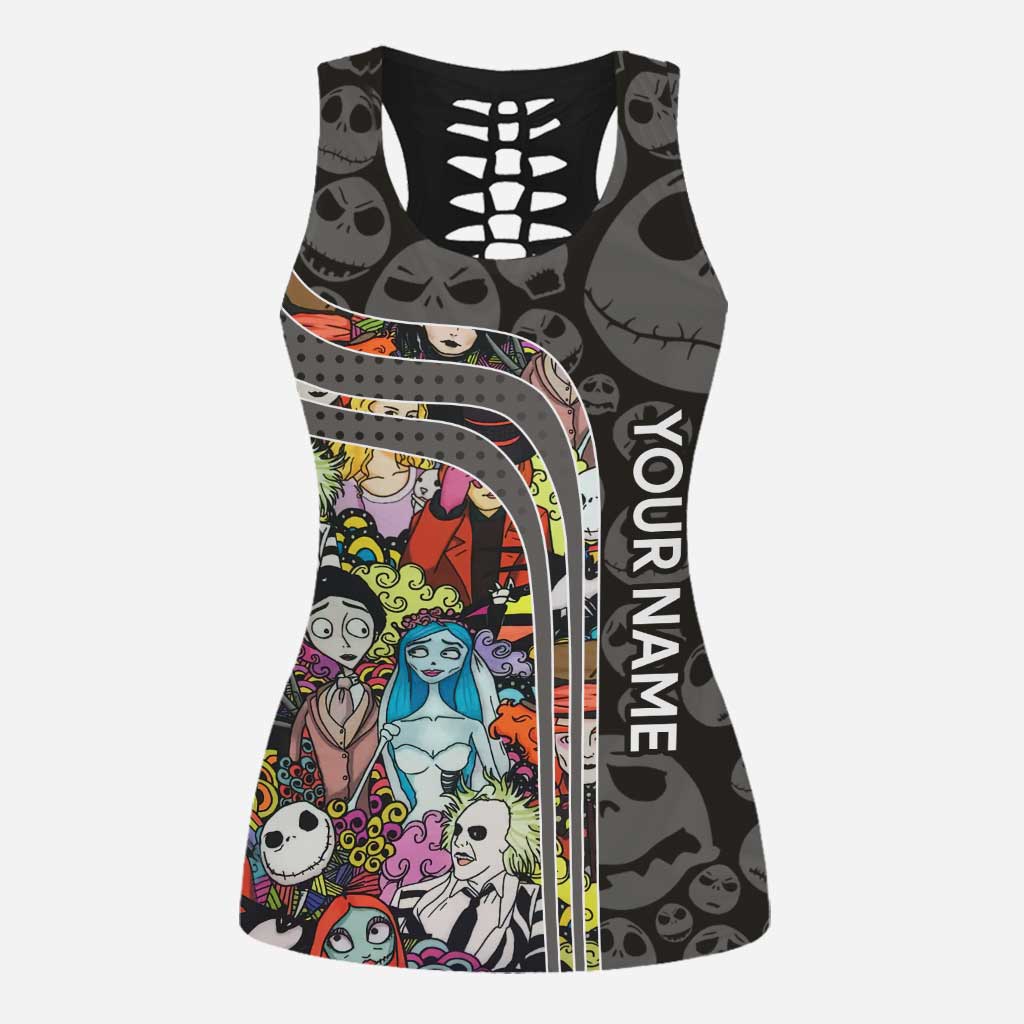 Personalized Nightmare Hollow Tank Top and Leggings for Women | Custom Name Activewear Hollow Tank & Leggings GradoCreations