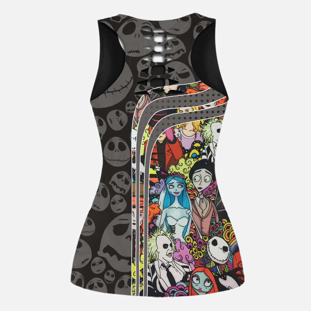 Personalized Nightmare Hollow Tank Top and Leggings for Women | Custom Name Activewear Hollow Tank & Leggings GradoCreations