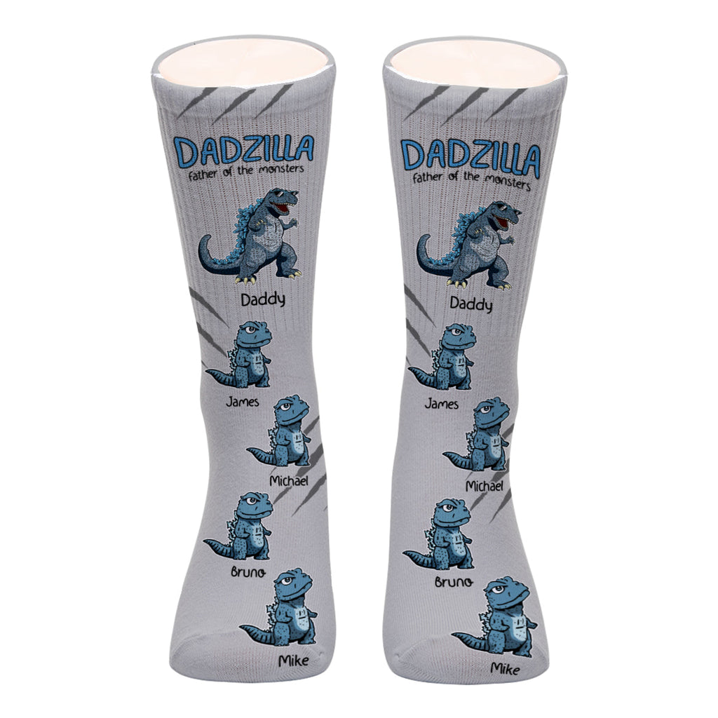Personalized Dad Socks Dadzilla Design Gift for Father Socks GradoCreations