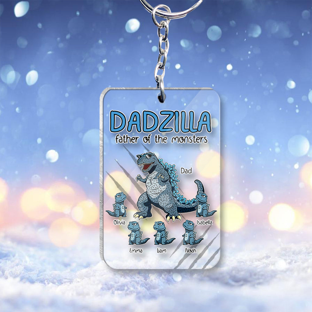 Personalized Dadzilla Keychain Custom Name Gift for Dad One-sided Keychain GradoCreations