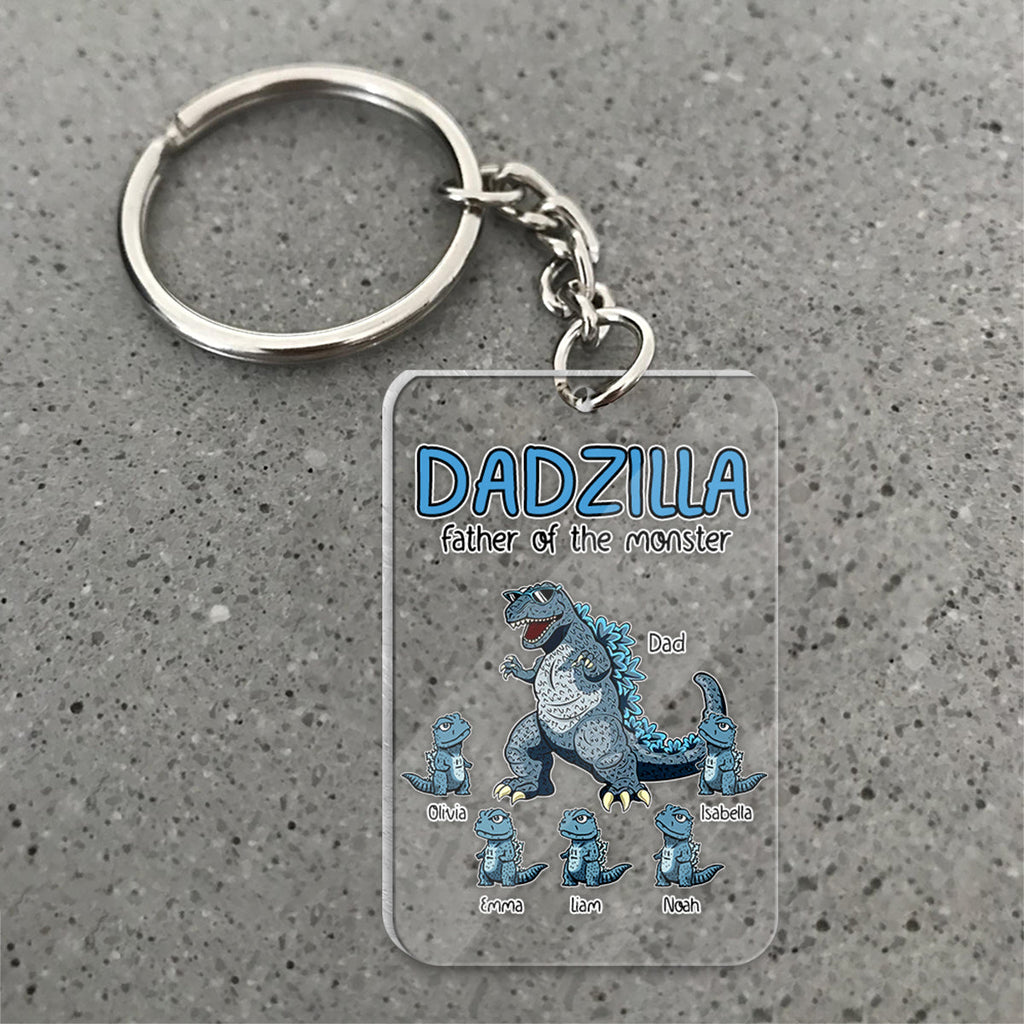 Personalized Dadzilla Keychain Custom Name Gift for Dad One-sided Keychain GradoCreations