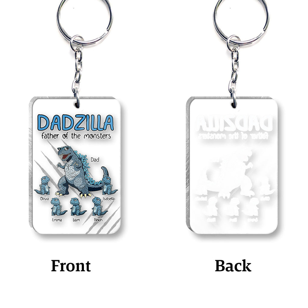 Personalized Dadzilla Keychain Custom Name Gift for Dad One-sided Keychain GradoCreations