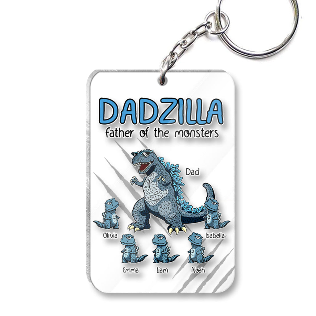 Personalized Dadzilla Keychain Custom Name Gift for Dad One-sided Keychain GradoCreations